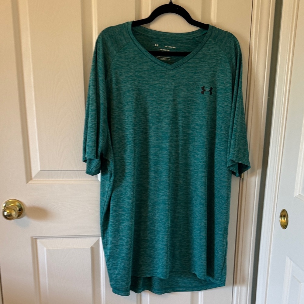 Under Armour Men’s Teal Heather V-Neck Performance Shirt